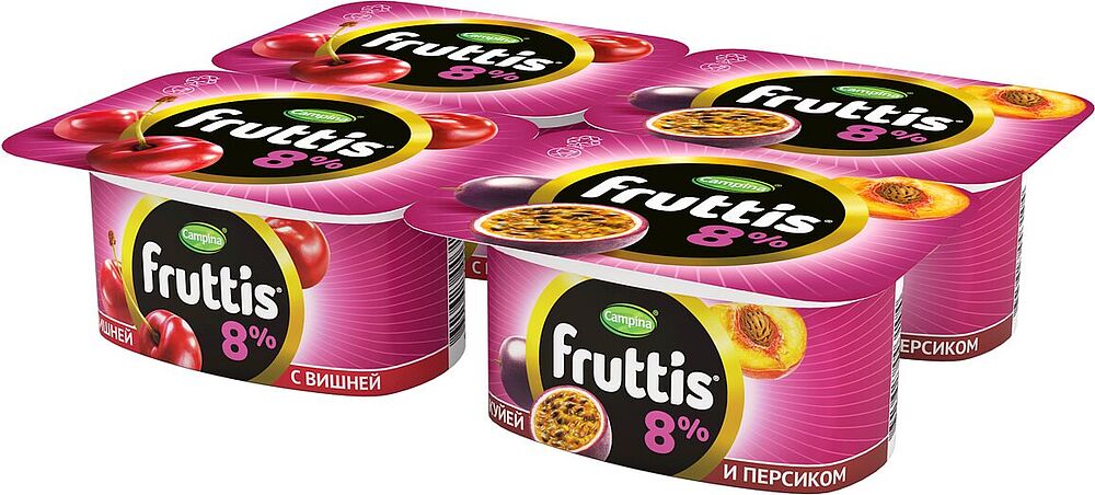 Fruit yoghurt product "Campina Fruttis" 115g, richness: 8%