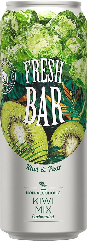 Освежающий газированный напиток "Fresh Bar Kiwi Mix" 0.33л Киви и Груша