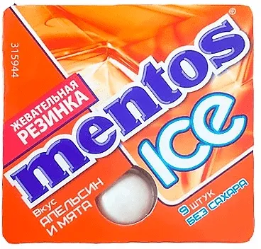 Жевательная резинка со вкусом апельсина и мяты "Mentos" 12.9г 