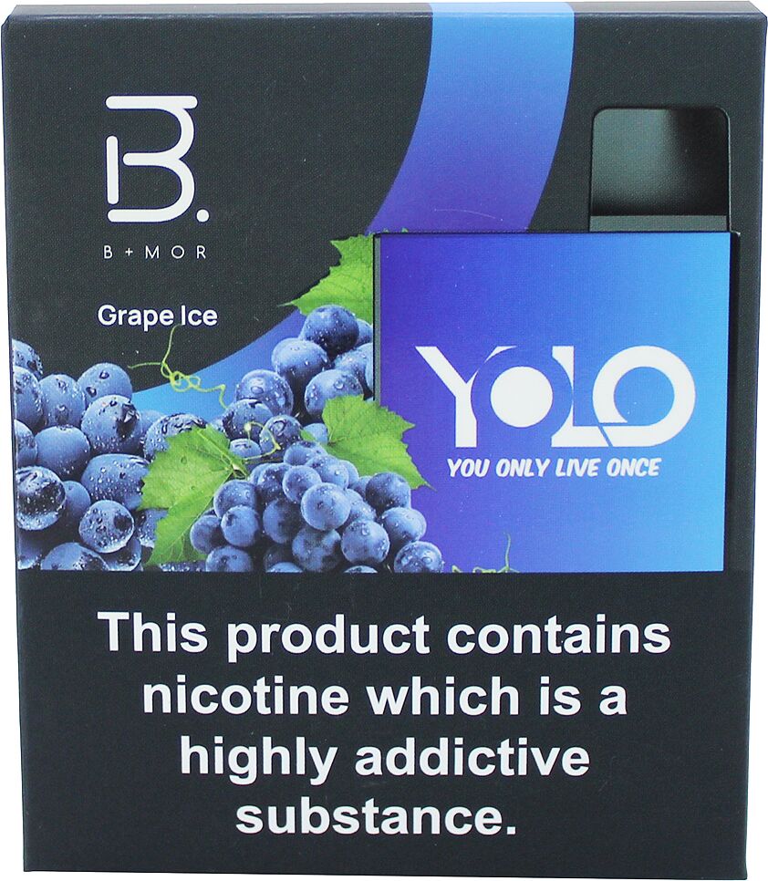 Electric pods "B+Mor Yolo" 500 puffs, Grape ice
