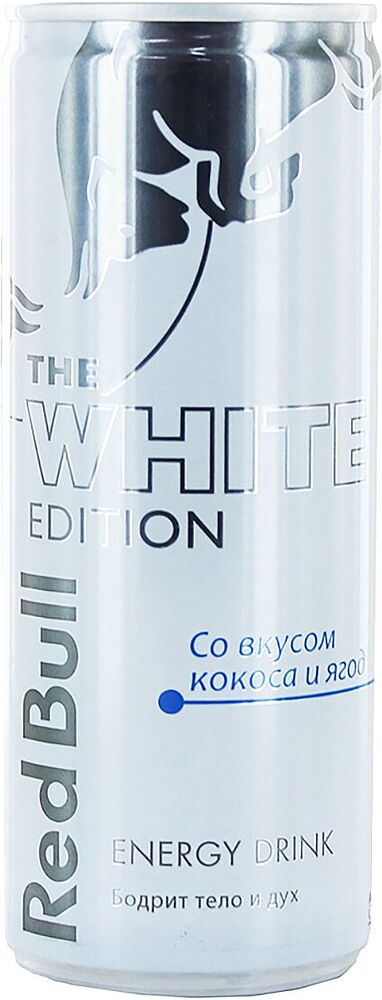 Էներգետիկ գազավորված ըմպելիք «Red Bull The white edition» 0.25լ Կոկոս և Հատապտուղներ