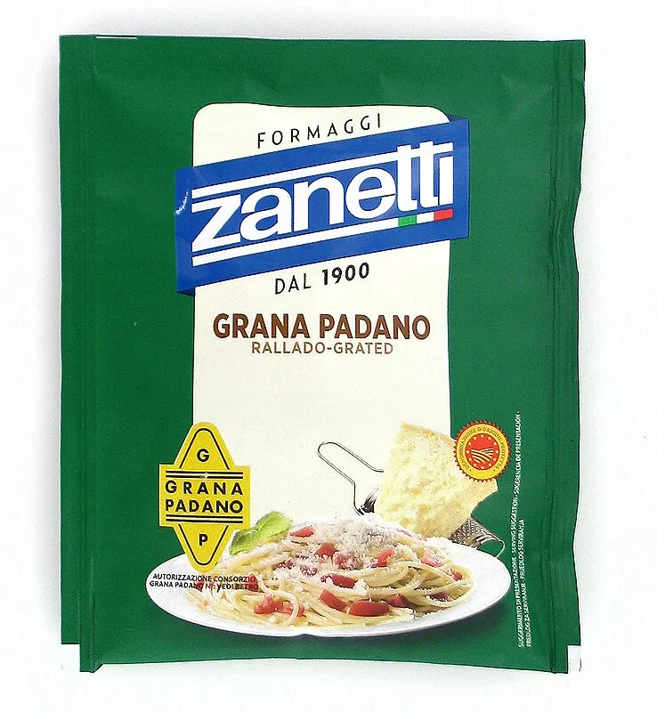 Hard grated cheese "Zanetti Grana Padano" 50g