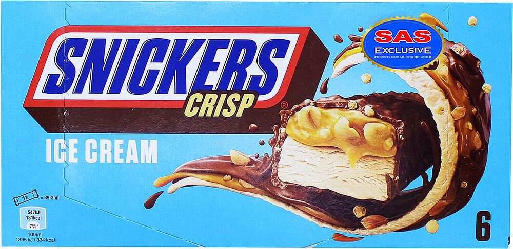 Պաղպաղակ կաթնային «Snickers Crisp» 6*34.5գ
