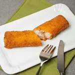 Pancake with pork fillet and cheese