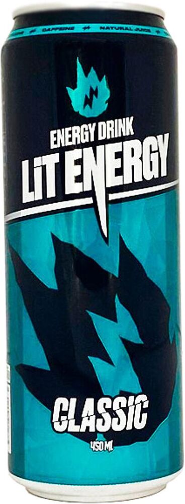 Энергетический газированный напиток "Lit Classic" 450мл 