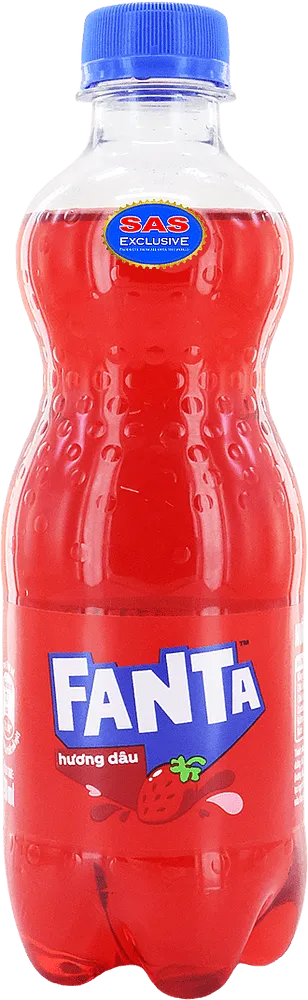 Освежающий газированный напиток со вкусом клубники "Fanta Huong Dau" 390мл