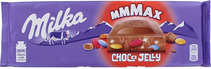 Шоколадная плитка "Milka Choco Jelly Max" 250г