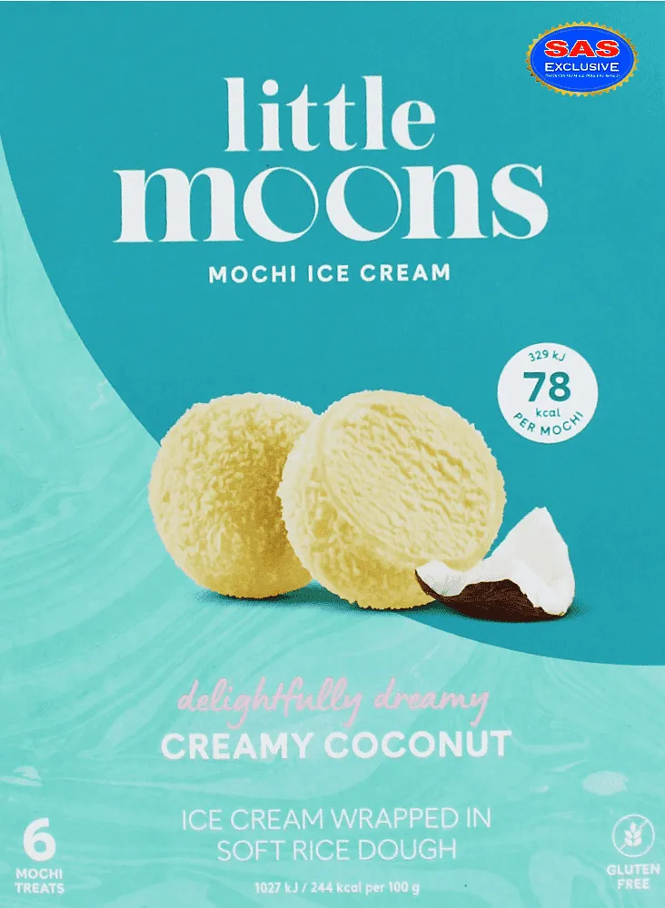 Mochi ice cream with coconut flavor "Little Moons" 6*32g
