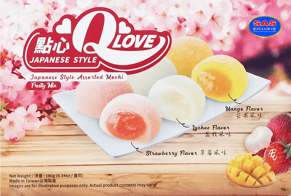 Թխվածք մոչի մրգային համով «QԼove Japanese Style Fruity Mix» 180գ
