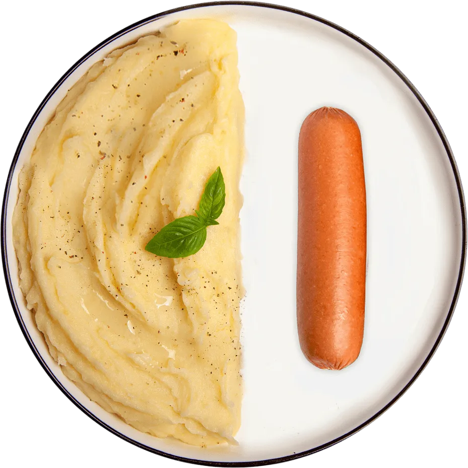 Combo 16 mashed potatoes + boiled sausage
