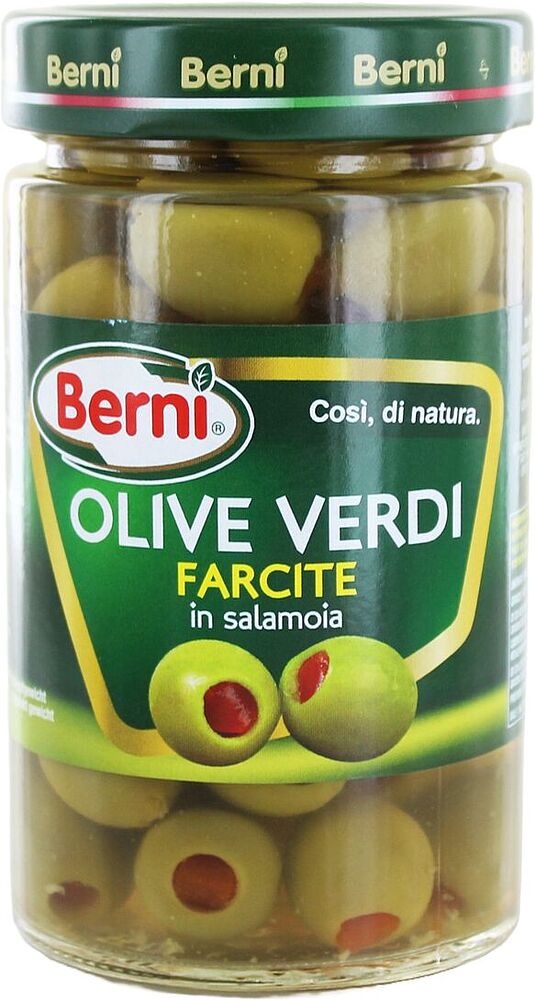 Оливки зеленые фаршированные "Berni" 310г 