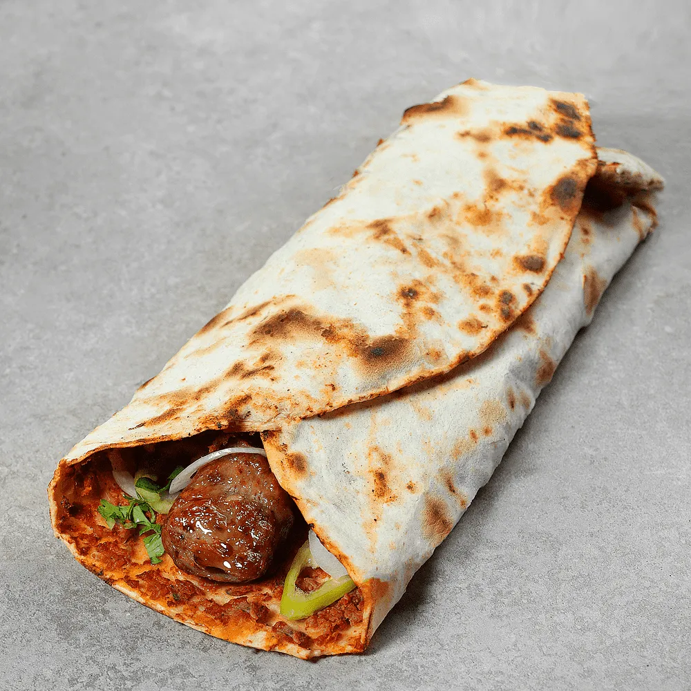 Lahmacun with angus kebab
