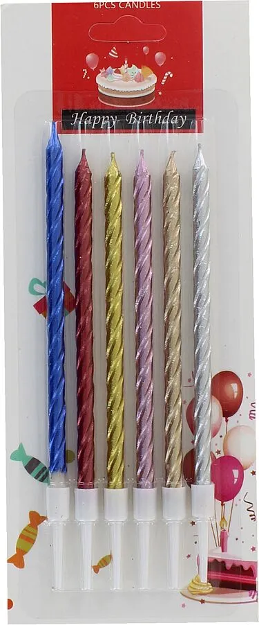 Birthday candle "Happy Birthday" 6pcs
