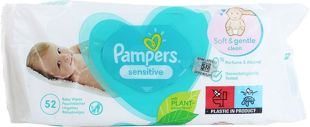 Անձեռոցիկ խոնավ մանկական «Pampers Sensitive» 52 հատ