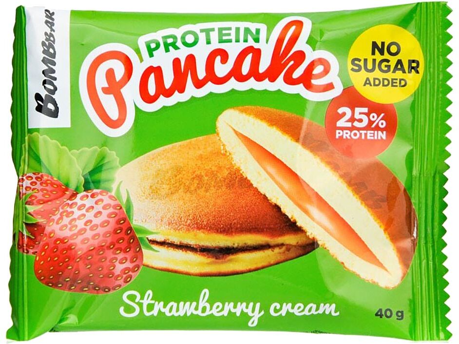 Protein pancake with strawberry cream 