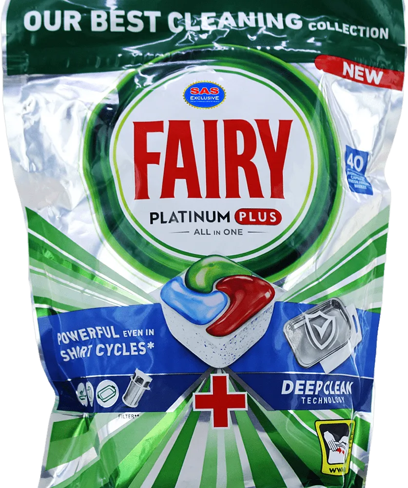 Capsules for dishwasher use "Fairy Platinum Plus Anti Dull" 40 pcs
