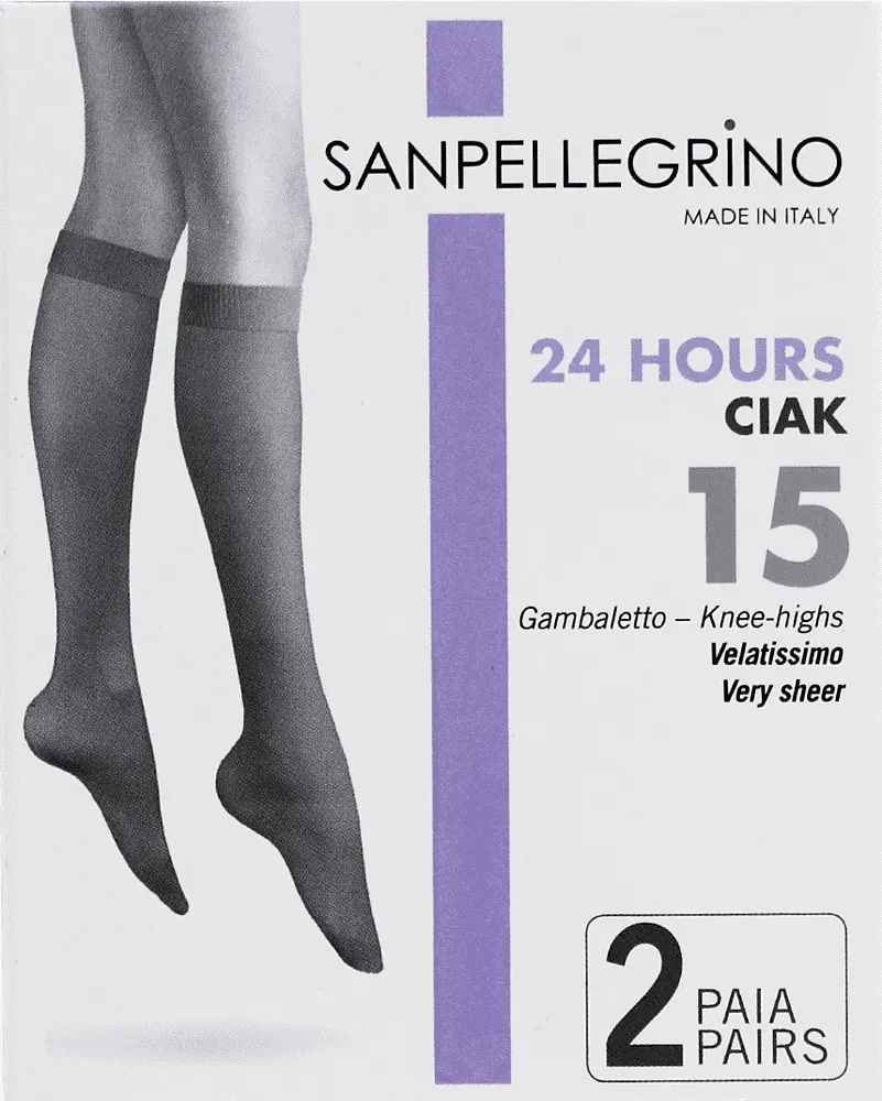 Beige knee-high stockings "Sanpellegrino Nude 15 Den" 2 pair
