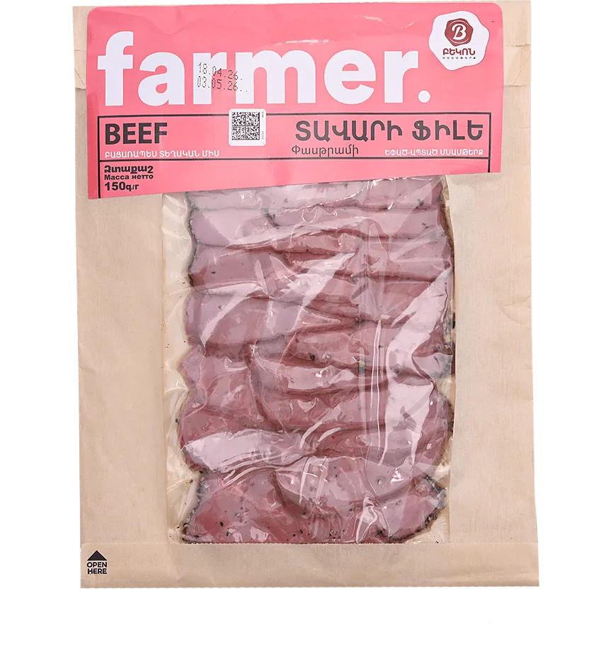 Sliced beef fillet "Bacon Farmer" 150g