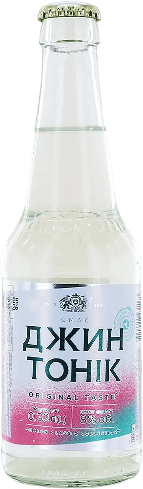 Light alcoholic drink "Obolon Smak Gin Tonic" 0.33l
