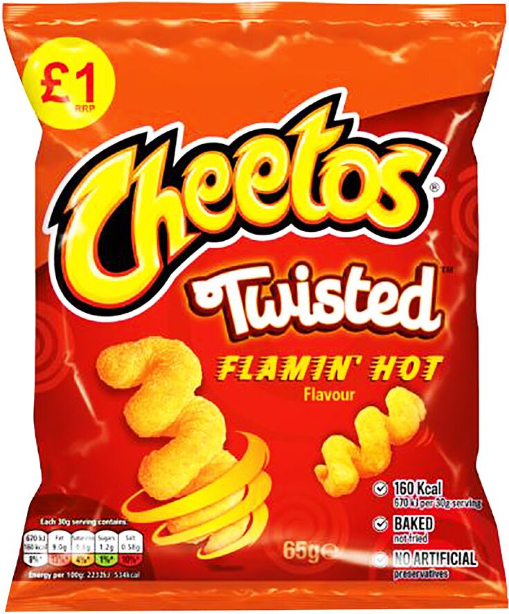 Եգիպտացորենի ձողիկներ «Cheetos Twisted» 65գ Կծու