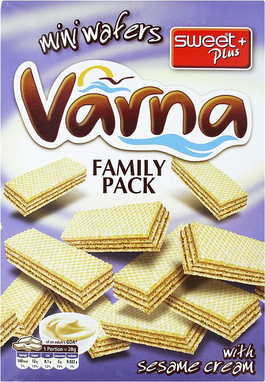Вафли с начинкой из кунжутного крема "Varna Family Pack" 280г