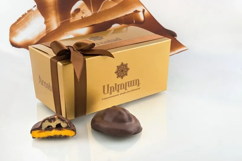 Dried peaches with walnuts in chocolate "Arcolad" 210g 