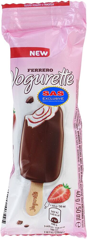 Мороженое со вкусом йогурта и клубники "Ferrero Yogurette" 40г
