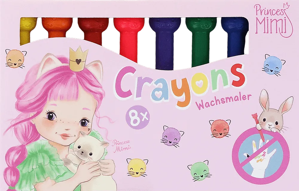 Յուղամատիտներ գունավոր «Princess Mimi Crayons» 8 հատ
