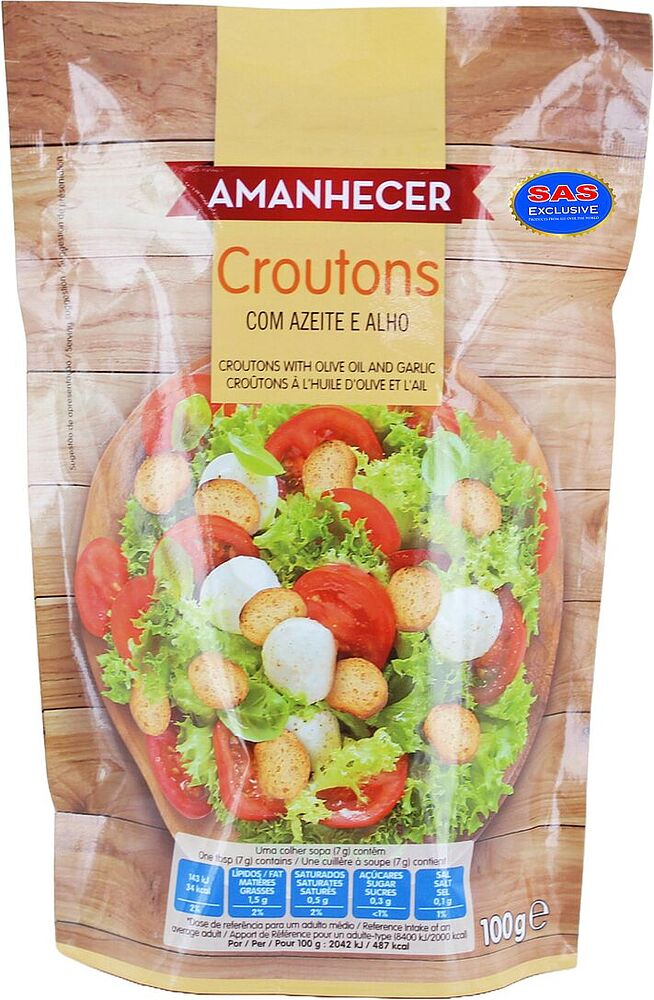 Crackers-croutons "Amanhecer" 100g Olive oil & Garlic
