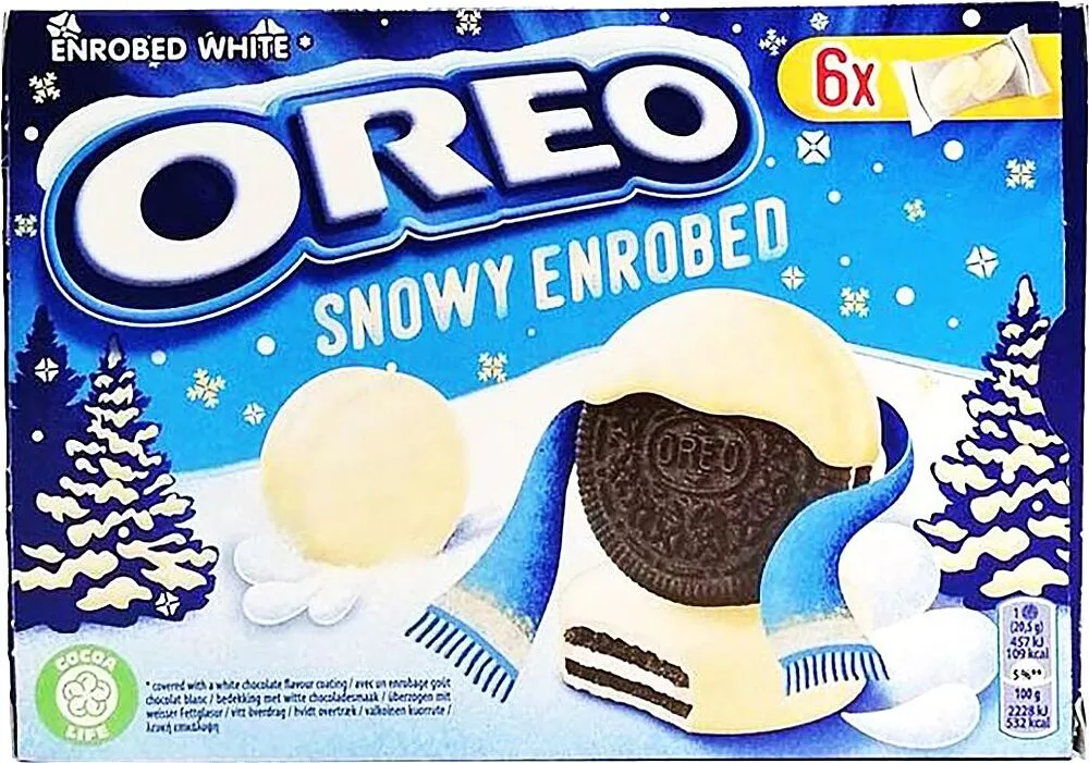 Թխվածքաբլիթ պատված սպիտակ շոկոլադով «Oreo Snowy Enrobed» 246գ