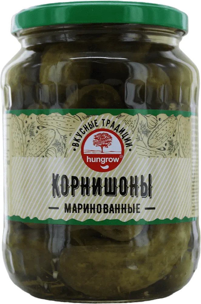 Pickled cornichons "Hungrow" 680g
