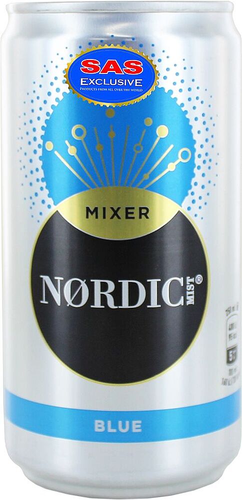 Refreshing carbonated drink "Nordic Mixer Blue" 250ml