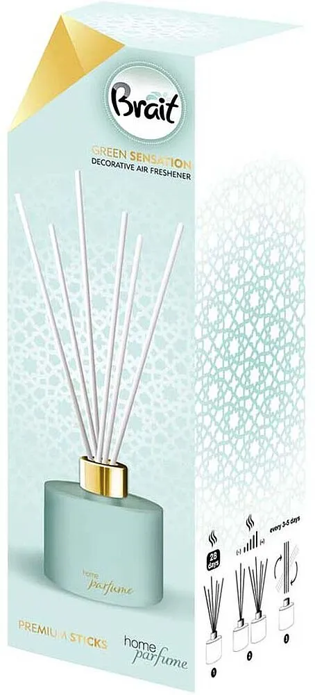 Air freshener & rattan sticks "Brait Green Sensation" 100ml
