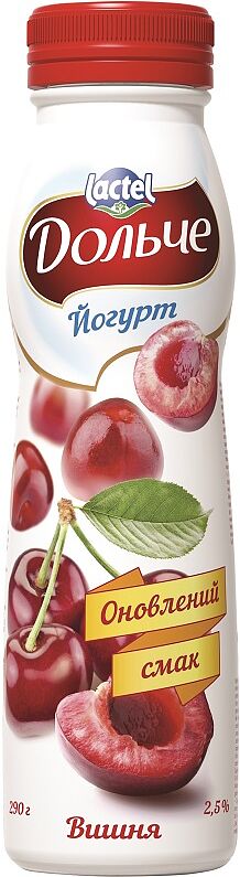 Drinking yoghurt with cherry "Lactel Dolce" 290g, richness: 2.5% 