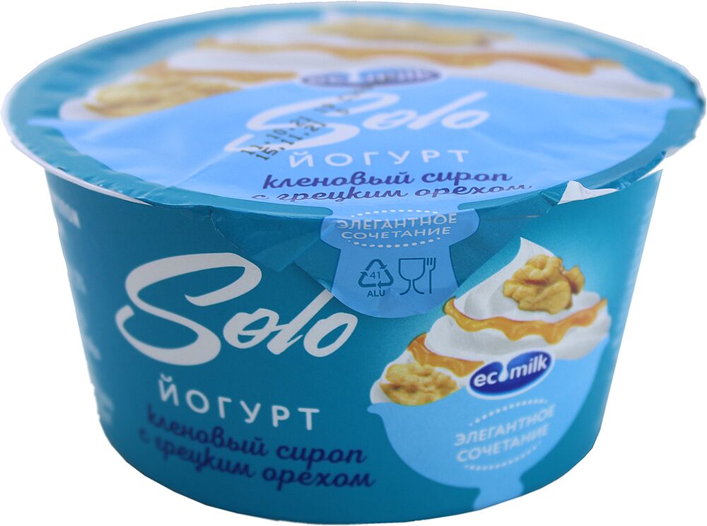 Yoghurt with maple syrup & walnut "Ecomilk Solo" 130g, richness: 4.2%