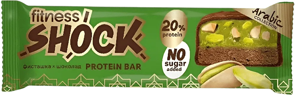 Protein bar with pistachio & chocolate flavor "Fitness Shock Pistachio Chocolate" 50g
