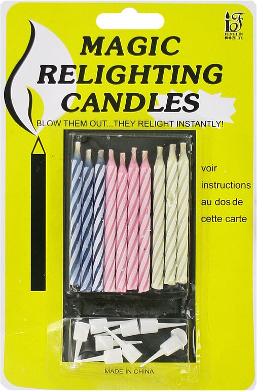 Birthday candle "Magic relighting candles" 10pcs