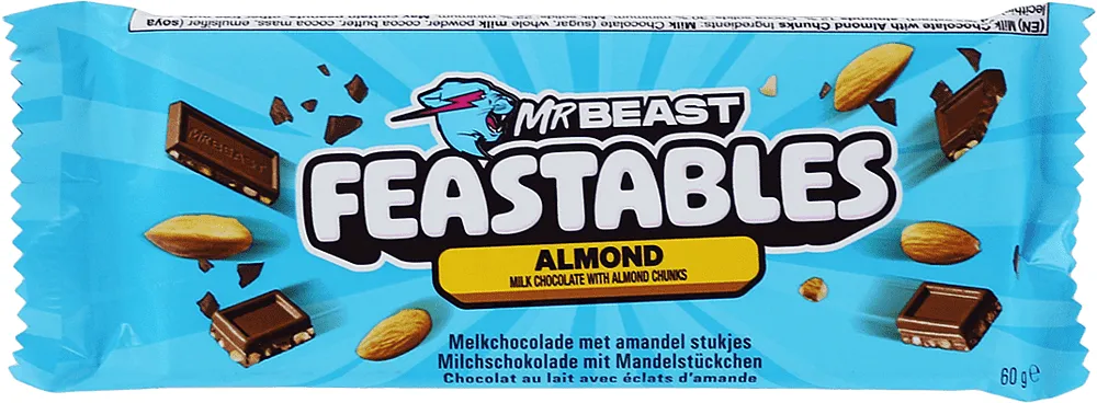 Milk chocolate with almonds "Mr Beast Feastables" 60g
