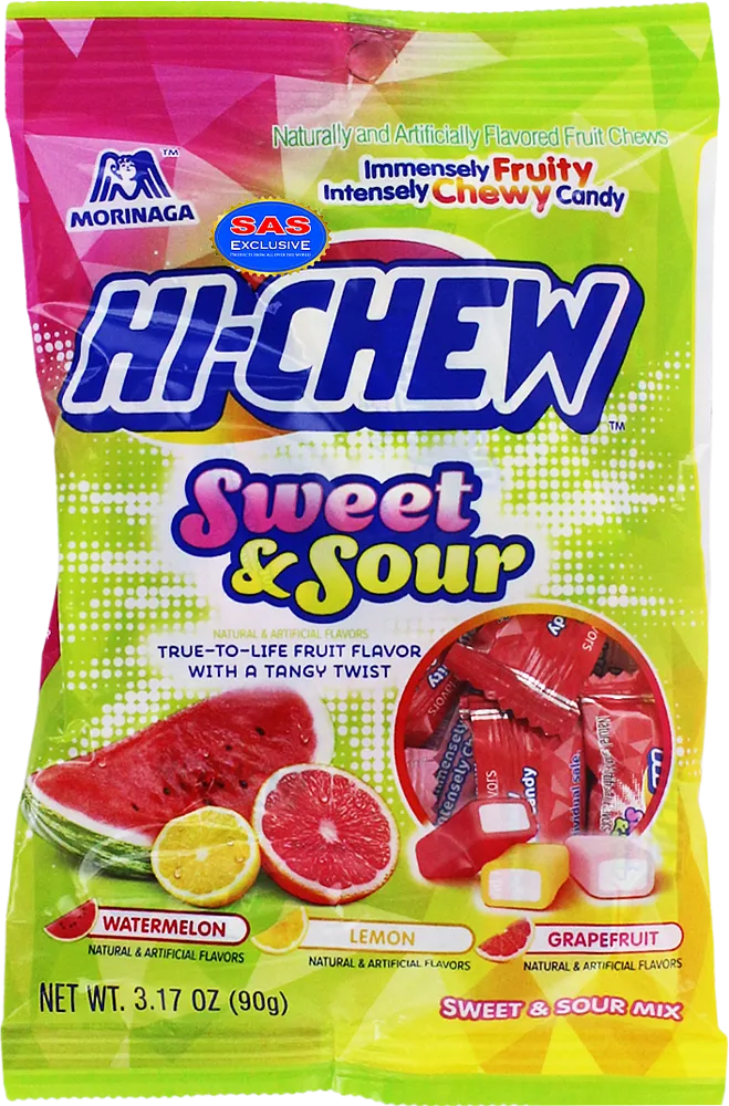 Chewy candies with fruit flavour "Morinaga Hi-Chew Sweet & Sour " 90g