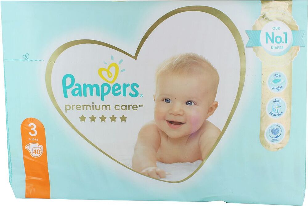 Տակդիրներ «Pampers Premium Care» №3 6-10 կգ 40 հատ
