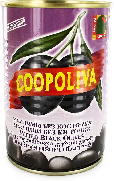 Ձիթապտուղ սև առանց կորիզ «Coopoliva» 385գ
