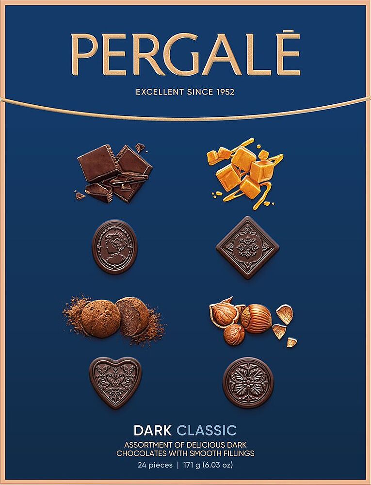 Chocolate candies set "Pergale Dark Classic" 171g