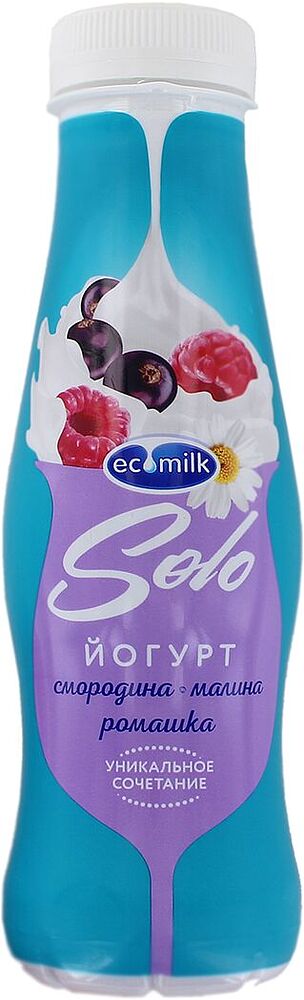 Drinking yoghurt with currant, raspberry & chamomile "Ecomilk Solo" 290g, richness: 2.8%