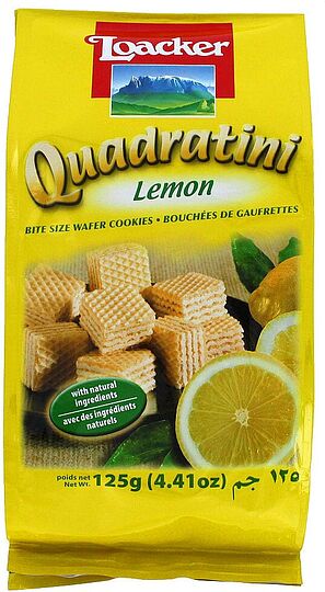 Վաֆլի՝ կիտրոնի միջուկով «Loacker Quadratini Lemon» 125գ