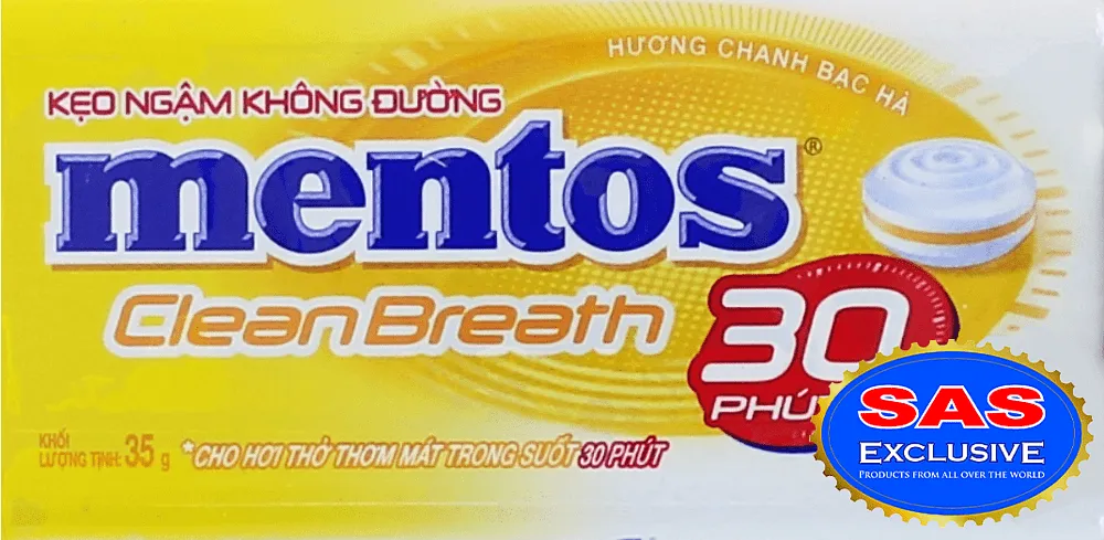 Breath freshening lemon flavor candy "Mentos" 35g