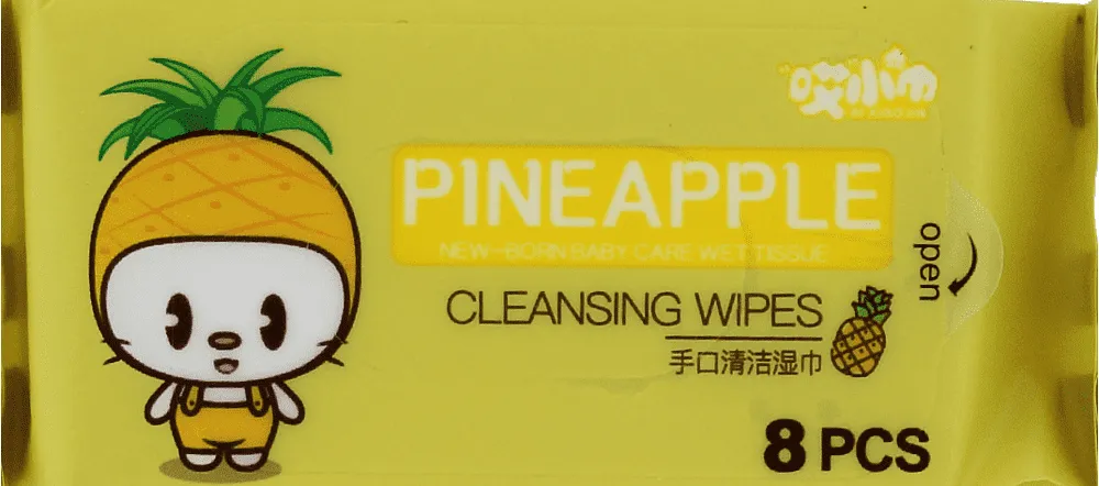 Wet wipes "Oxijim Ai Xiao Jin Pineapple" 8 pcs