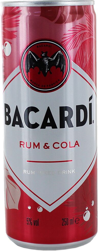 Alcoholic cocktail "Bacardi Carta Blanca and Cola" 250ml