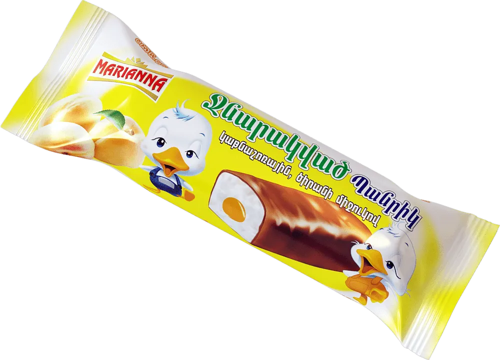 Glazed curd with apricot filling "Marianna" 40g, richness: 23% 