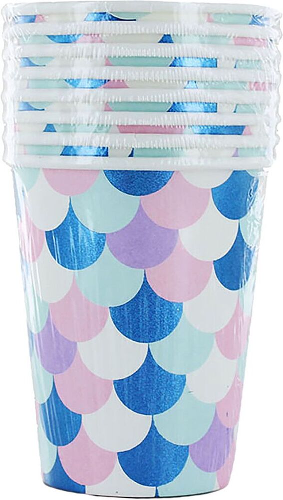 Disposable medium paper cups 8pcs. 