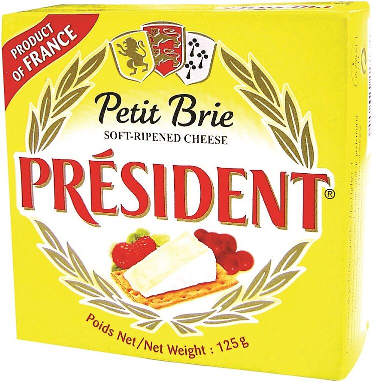 Сыр бри "President" 125г, жирность: 50% 
